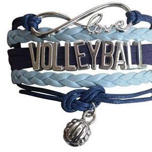 Girls Volleyball Bracelet - Blue & Light Blue